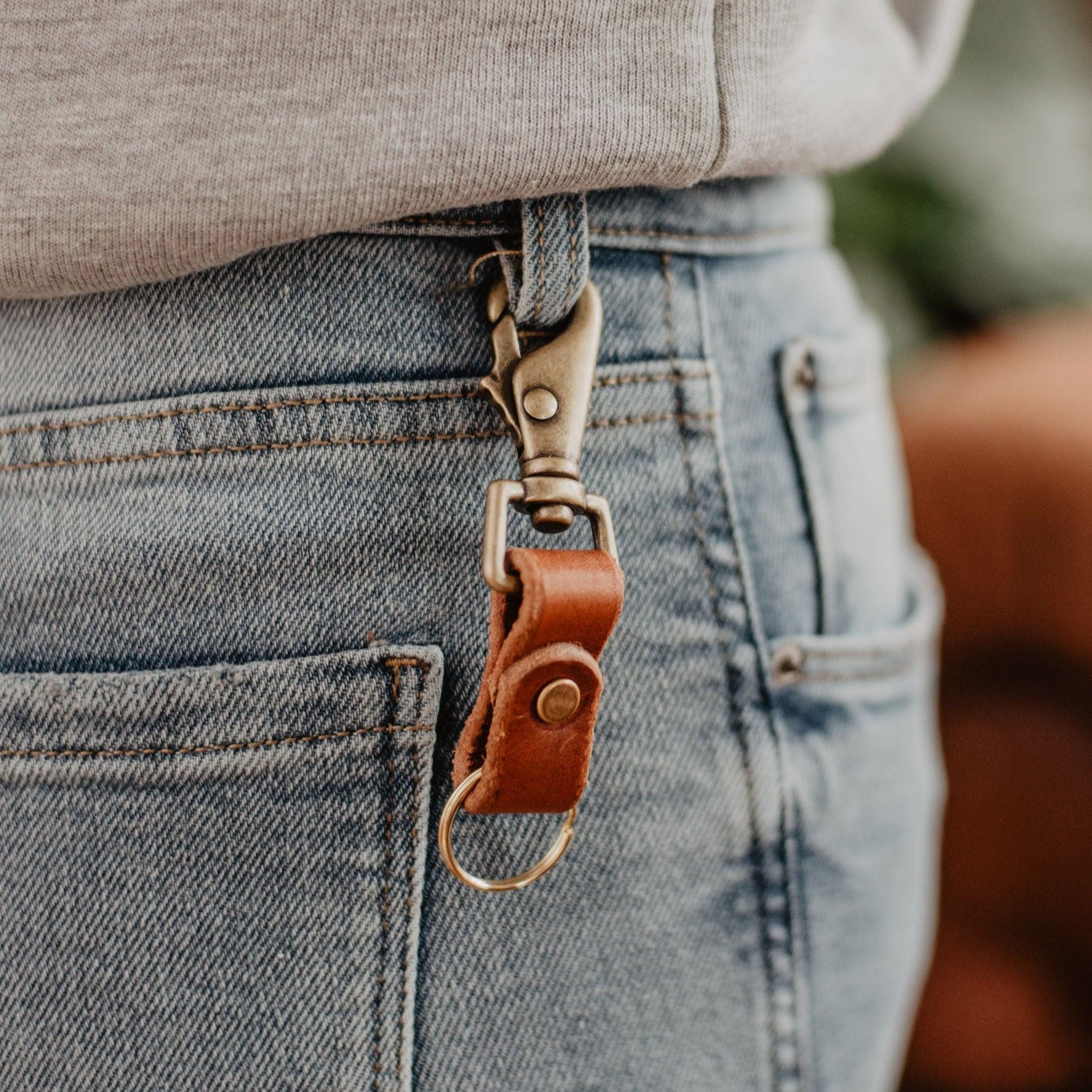 The Local Branch Leather Mini Key Clip - USA Made
