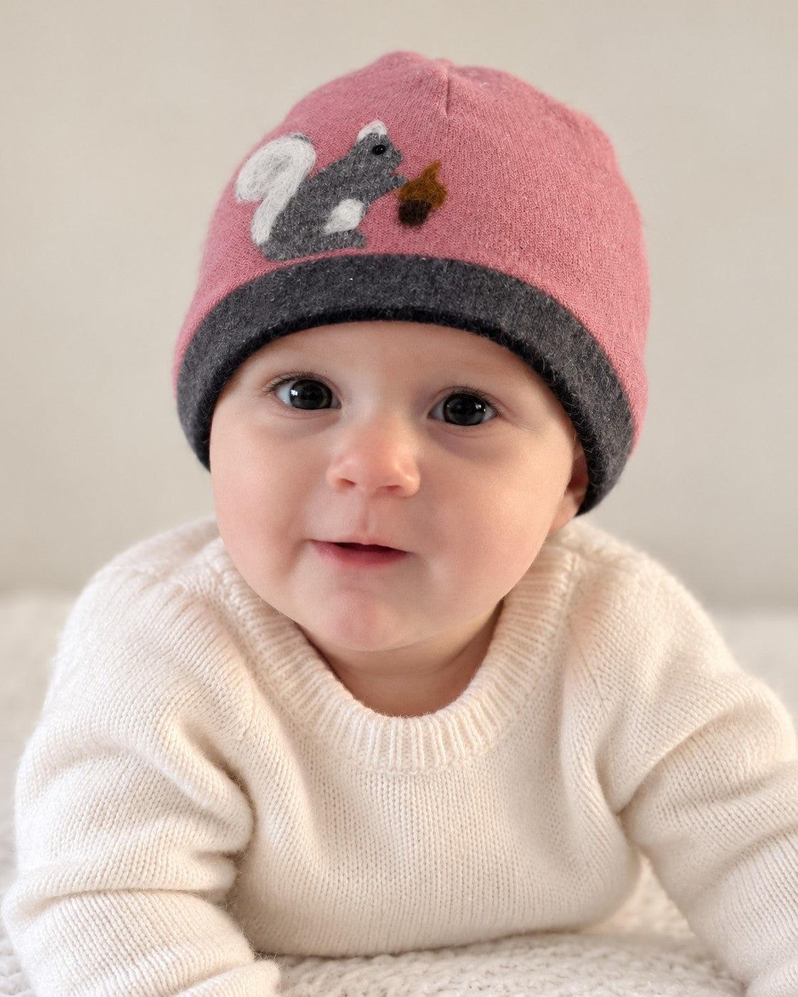 Squirrel Cashmere Hat - Baby
