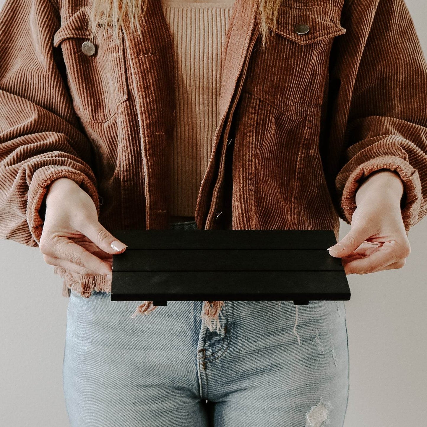 Black Rectangular Wood Tray - My American Goods