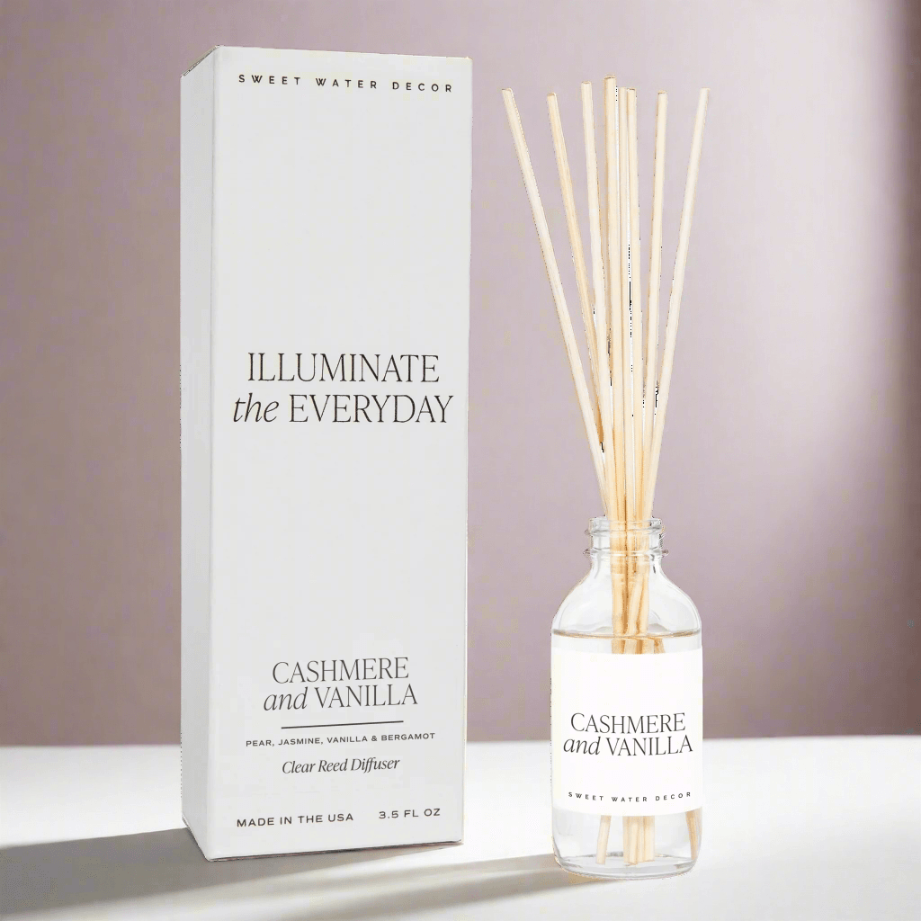Cashmere and Vanilla Clear Reed Diffuser - My American Goods