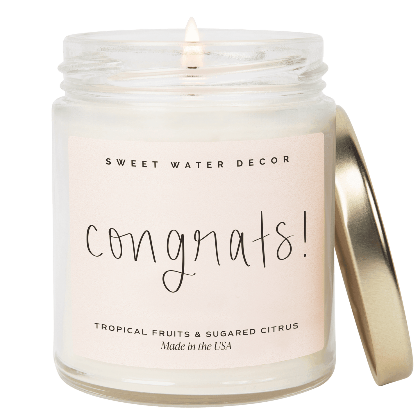 Congrats! Soy Candle - Clear Jar - 9 Oz (Island AIr) - My American Goods
