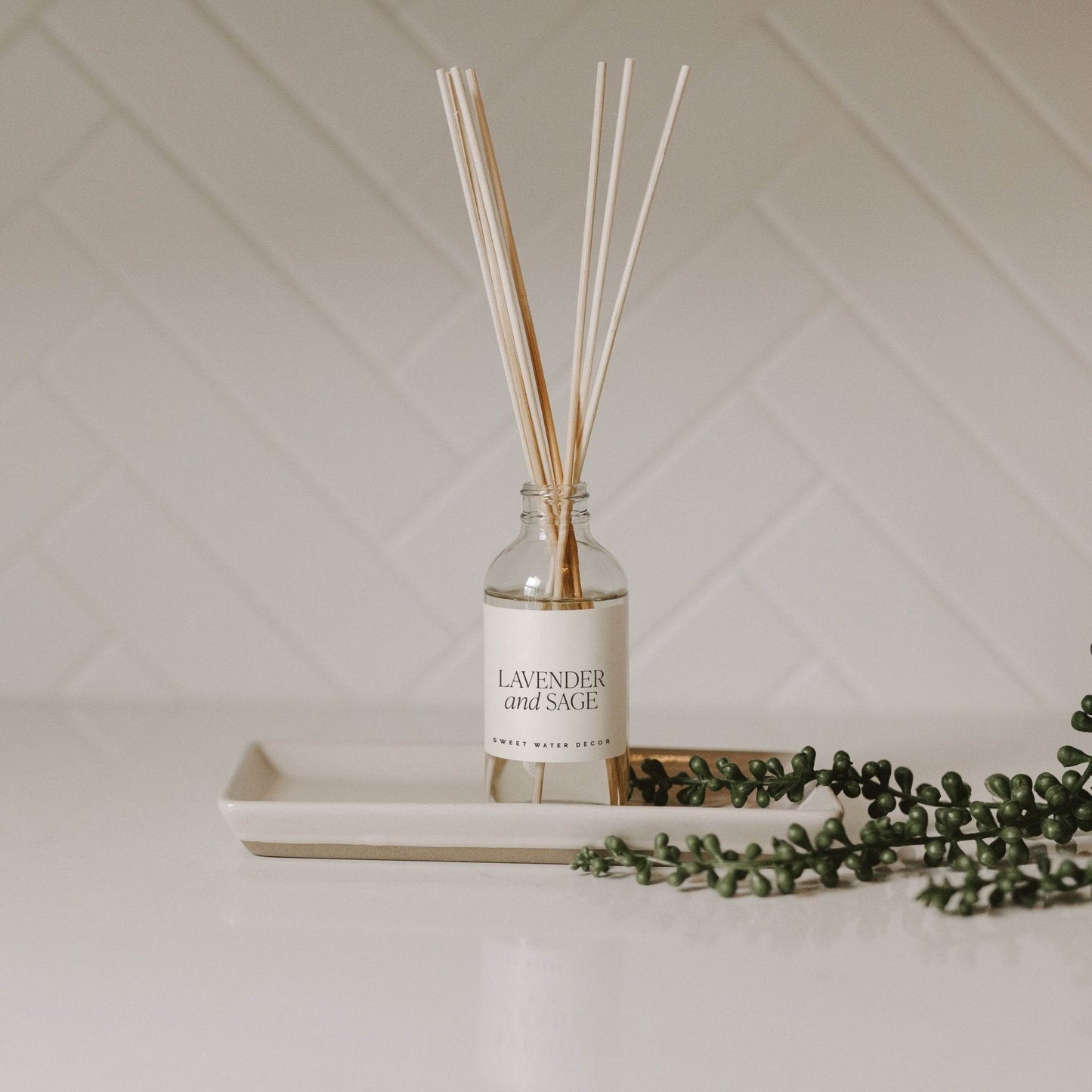 Lavender and Sage Clear Reed Diffuser - My American Goods