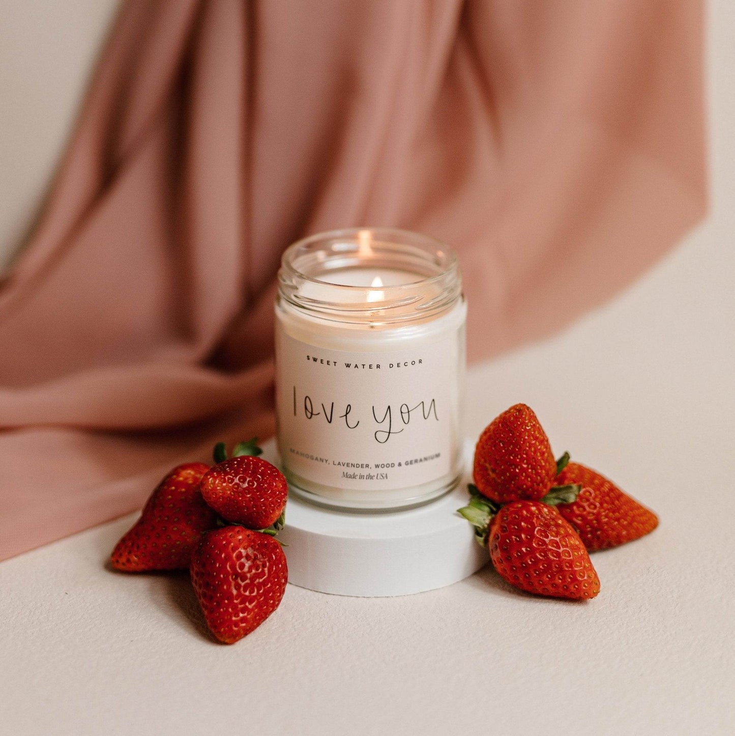 Love You Soy Candle - Clear Jar - 9 Oz - My American Goods