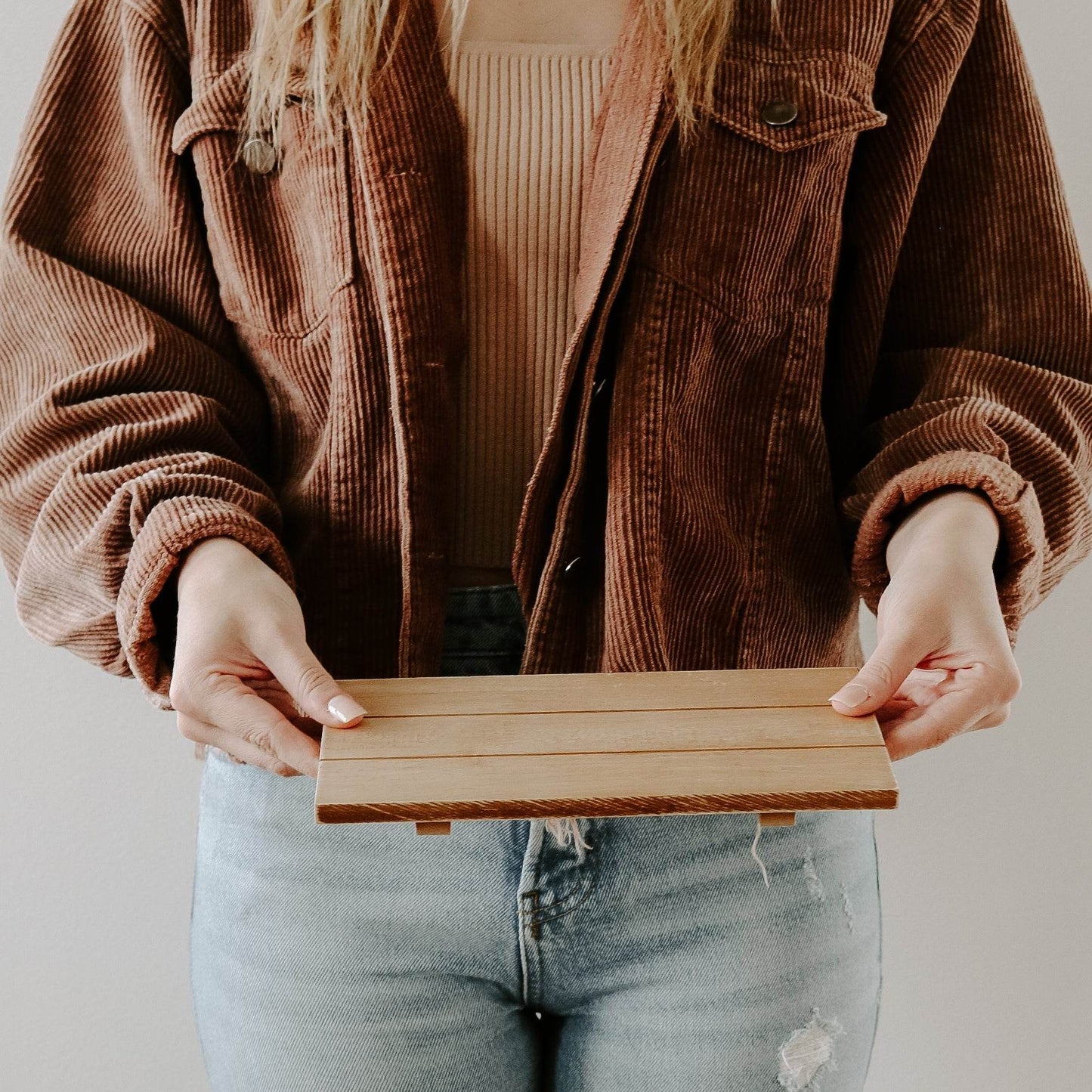 Natural Rectangular Wood Tray - My American Goods
