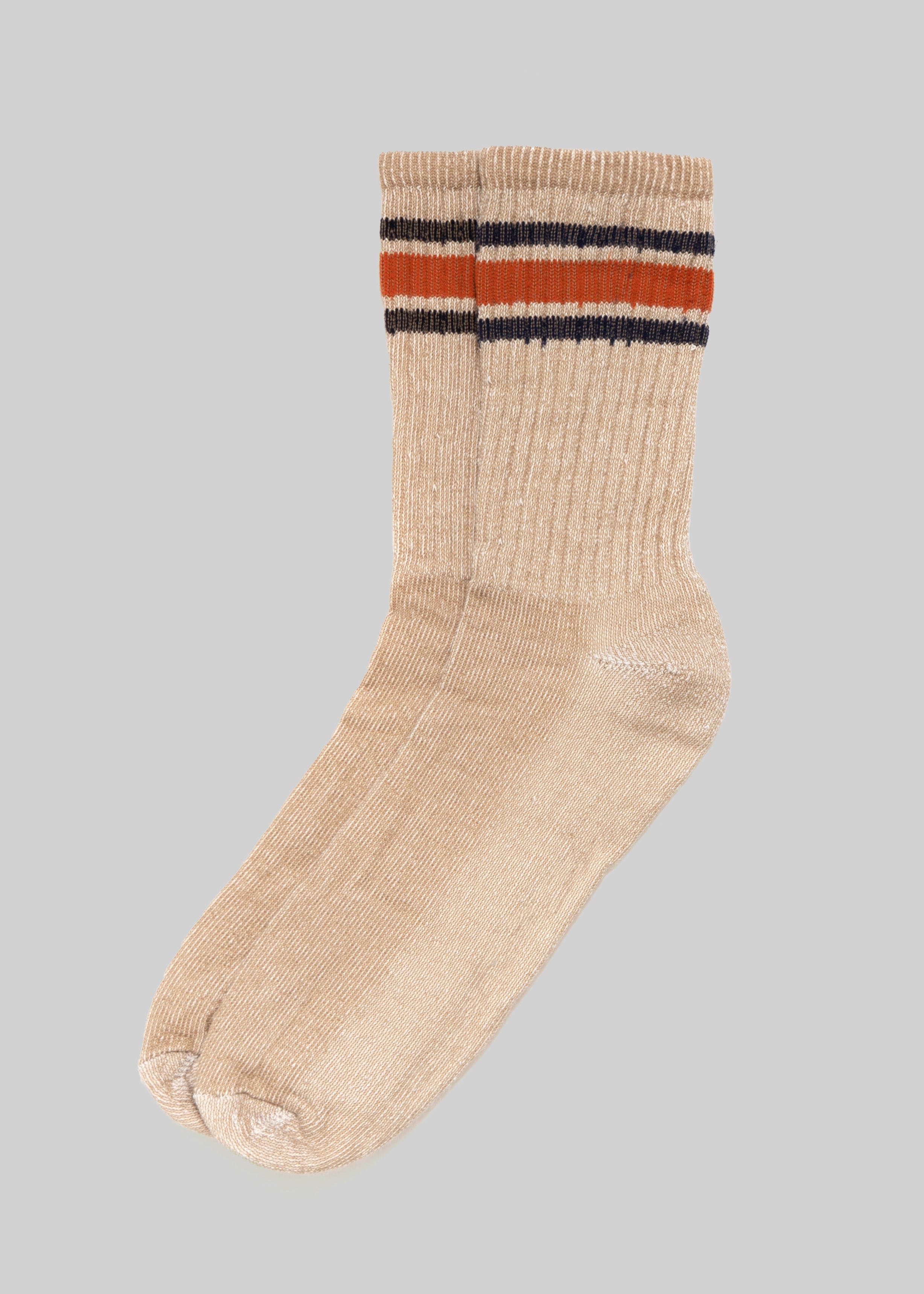 American Trench Socks tan w/ navy/rust / One Size Women&