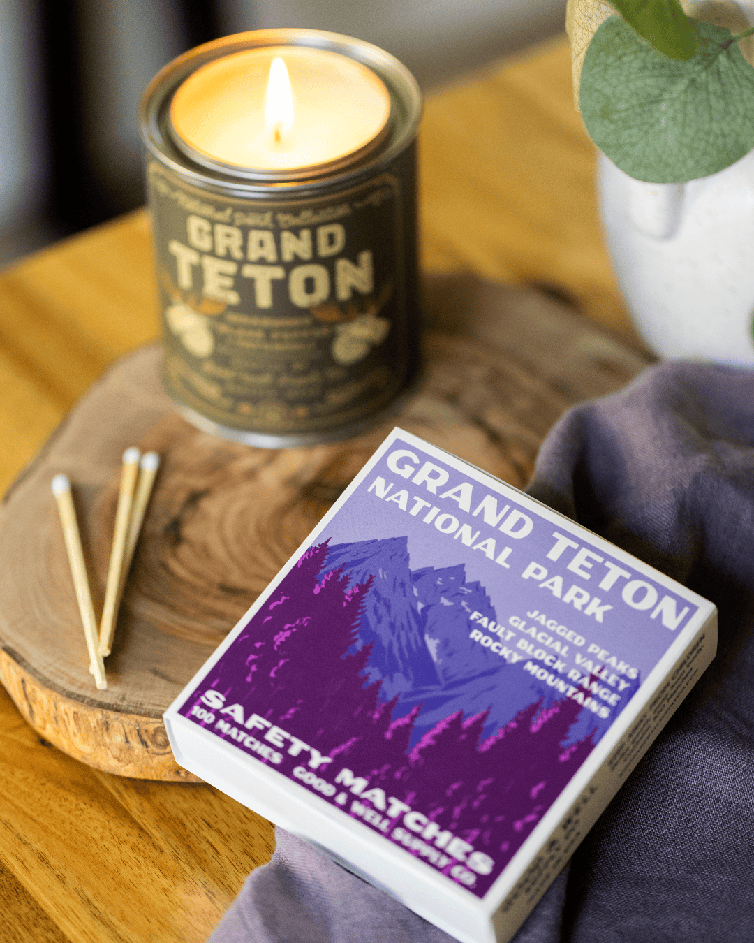 Good & Well Supply Co. Grand Teton Vintage National Park Cabin Matches