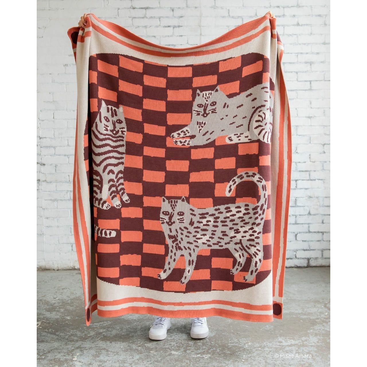 Biquette Throw Blanket Three of Cats Throw Blanket