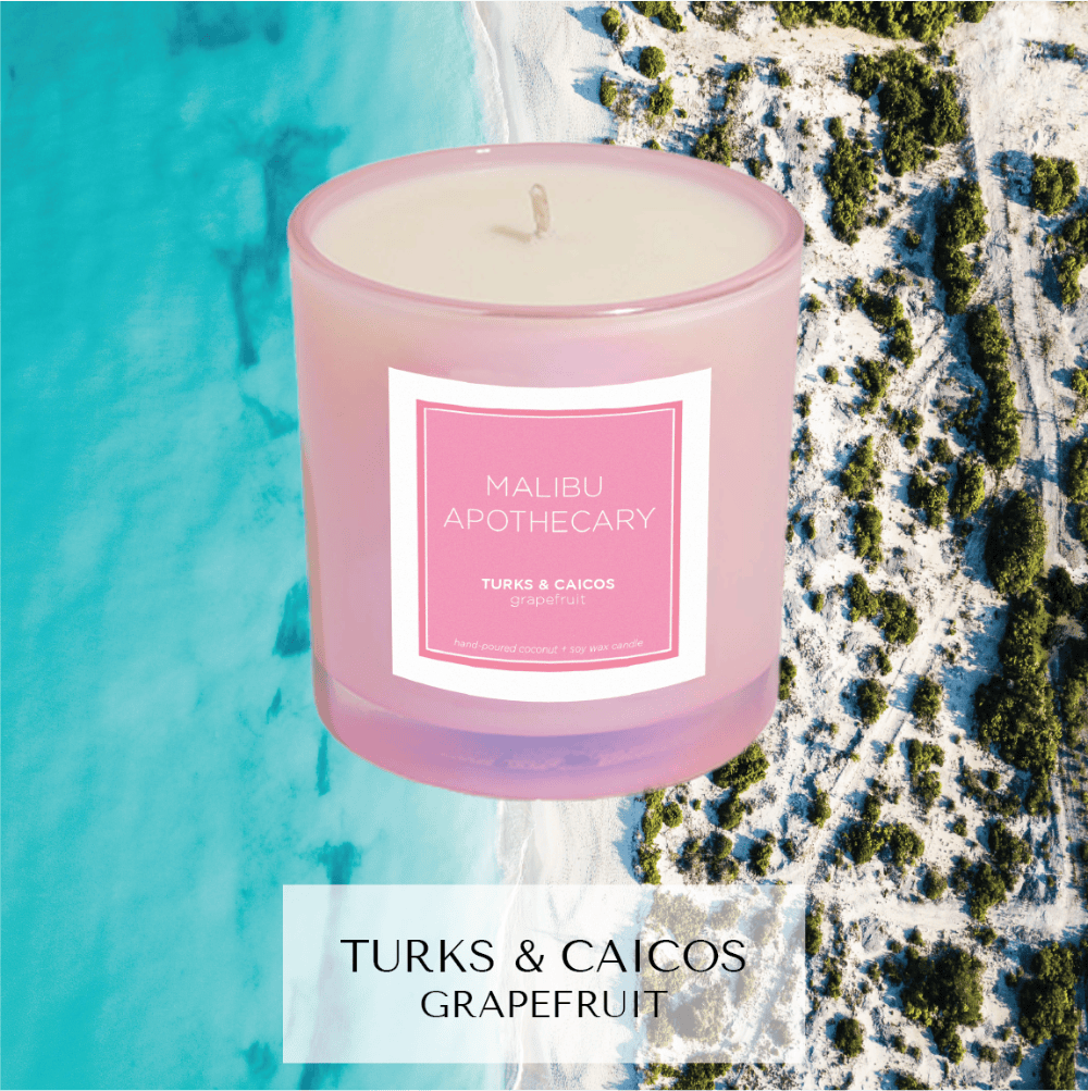 Malibu Apothecary Pink Turks & Caicos Iridescent Pink Candle