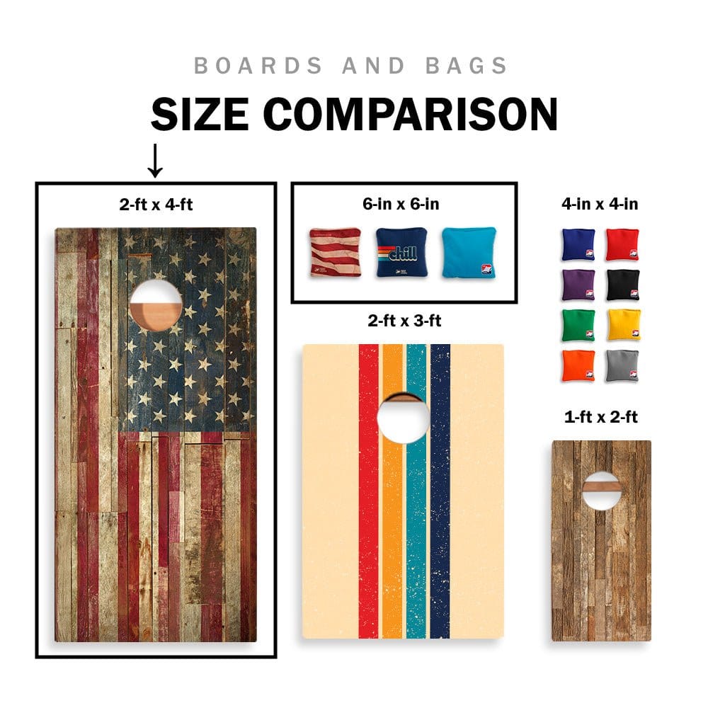 American Cornhole Association Versatex All-Weather Cornhole Boards Wood American Flag Versatex All-Weather Cornhole Boards