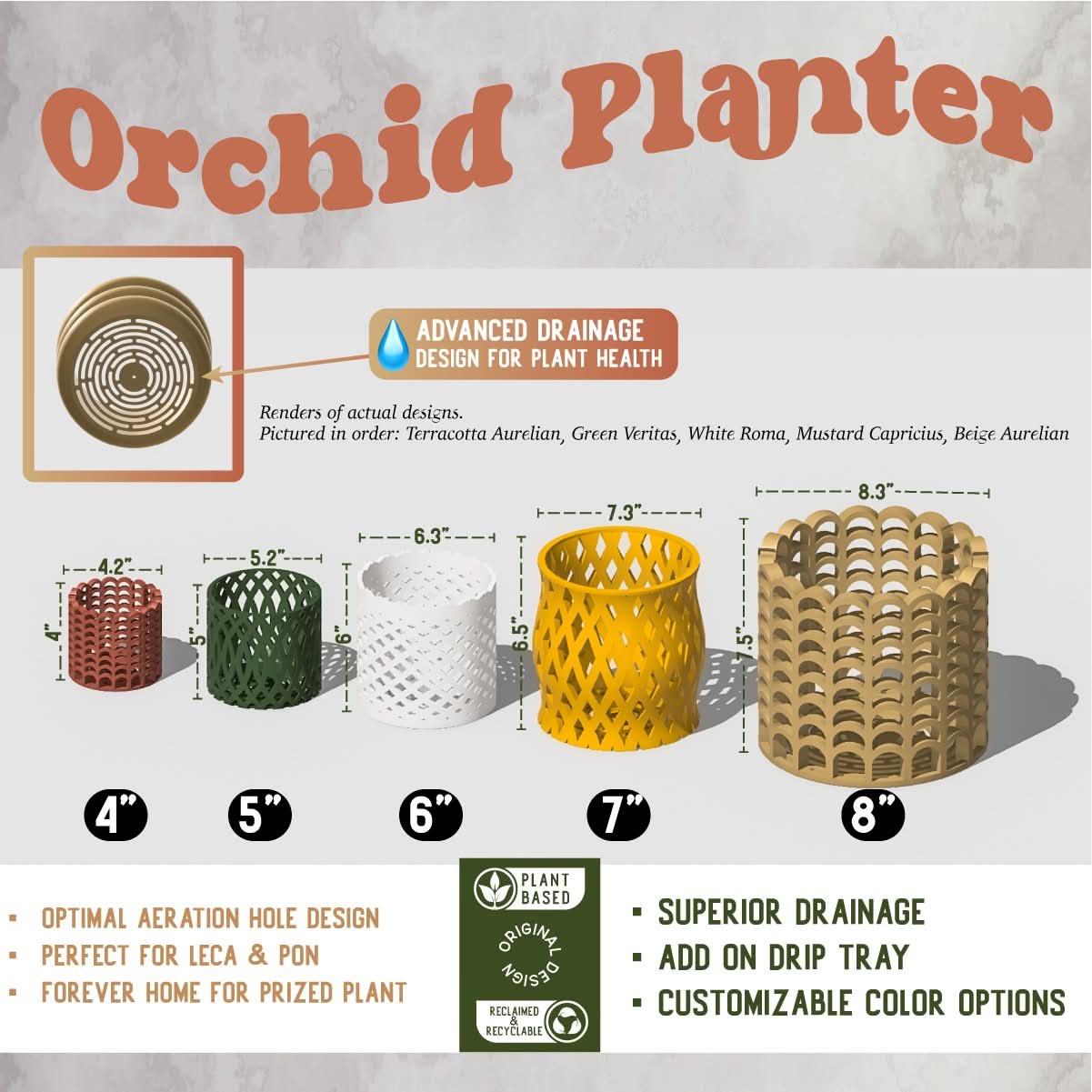 Rosebud HomeGoods Pots & Planters Capricious Orchid Planter Pot