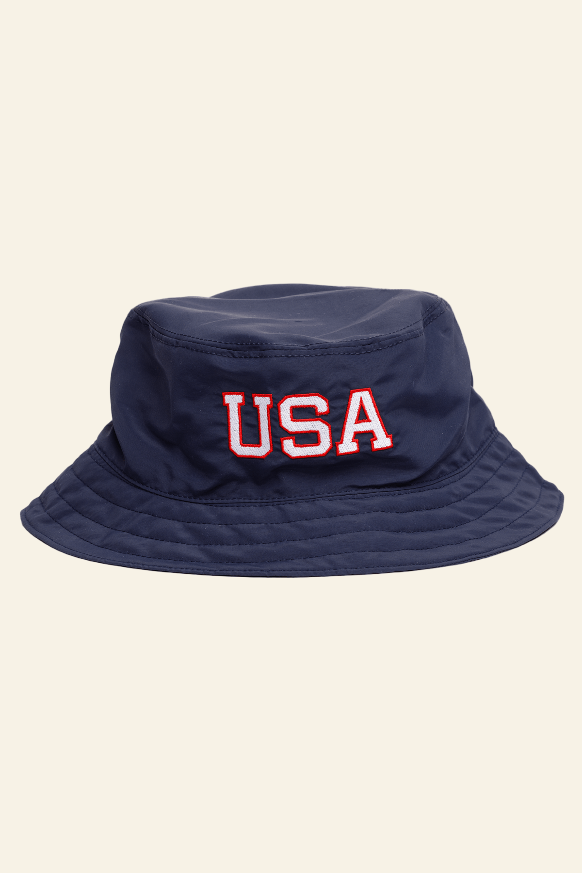 Navy bucket hat with &