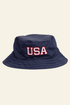 Navy bucket hat with &
