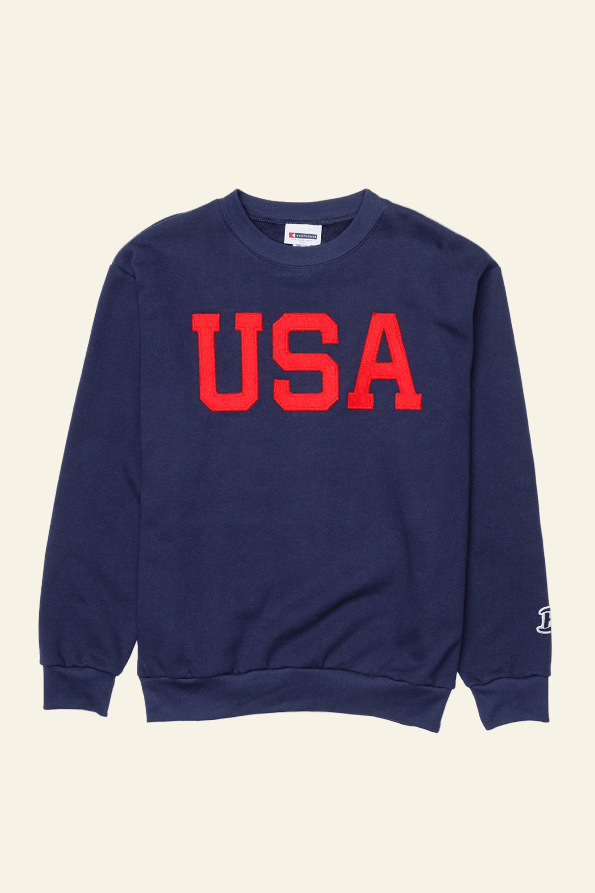 Navy blue sweatshirt with red &