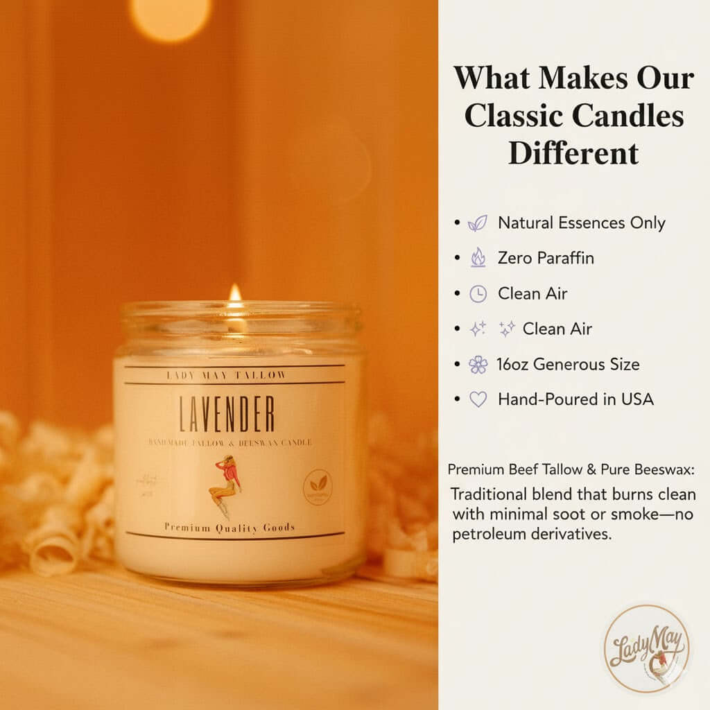 Lady May Tallow Bundles Vanilla Bean Luxury Gift Set | Tallow Skincare, Candle & Soap