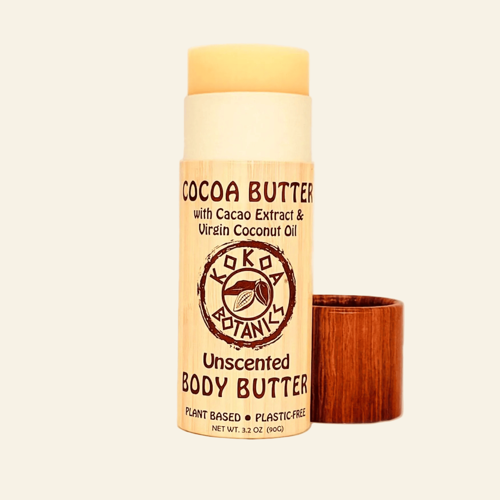 Cocoa Butter Lotion Bar with Virgin Coconut Oil – Unscented – Plastic-Free 3.2 oz
