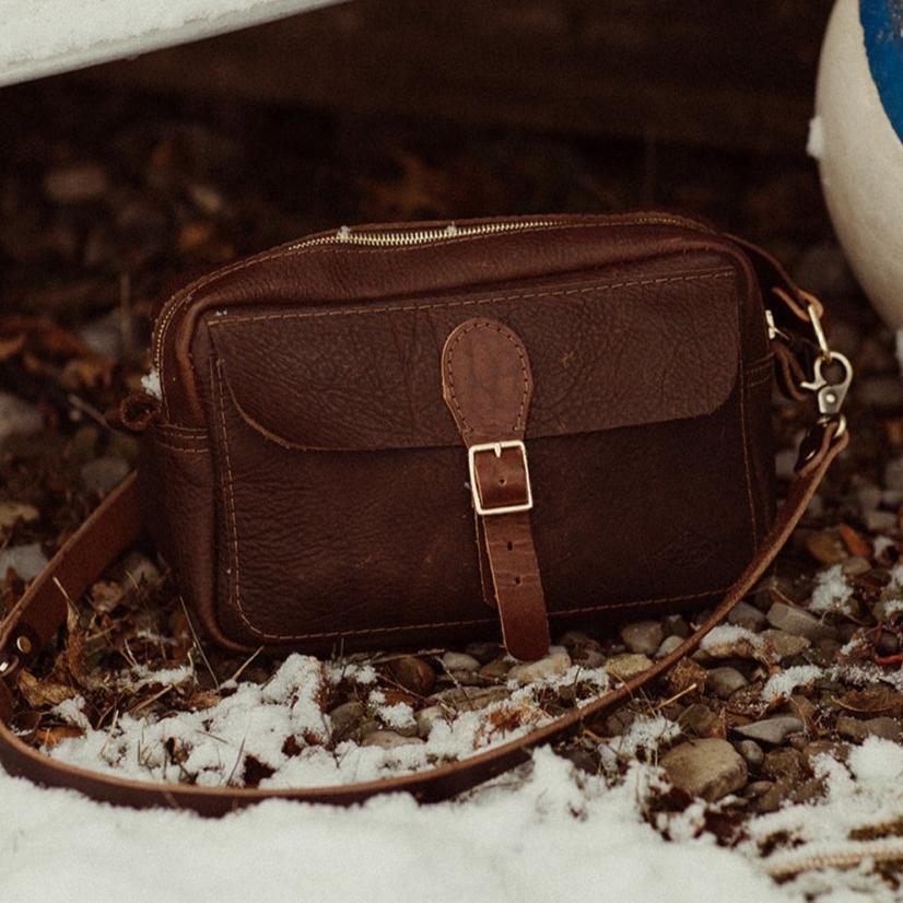 The Local Branch Leather Chocolate Vagabond Sling Pack - USA Made