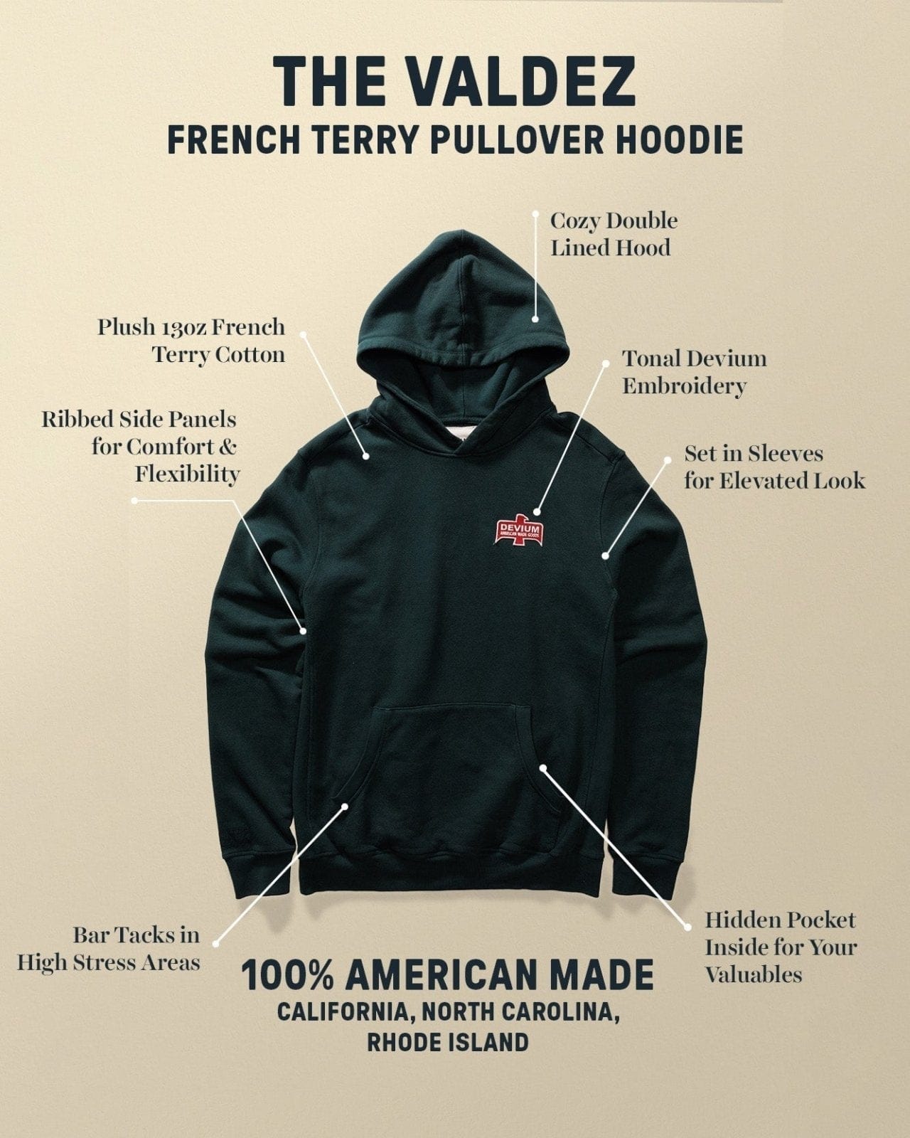 Valdez French Terry Pullover - My American Goods