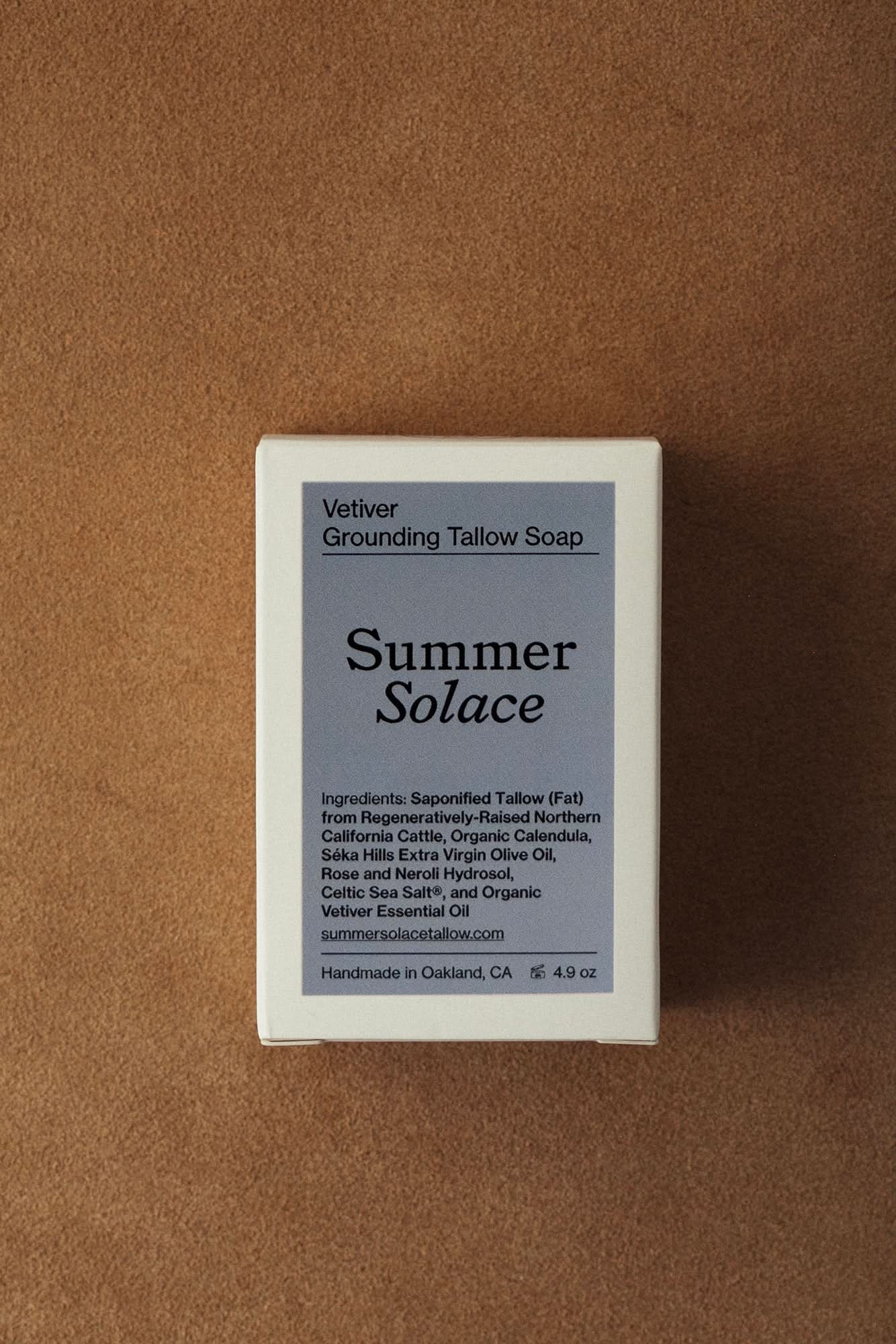 Summer Solace Tallow Tallow Soap Vetiver Grounding Soap – Earthy Bar for Calm & Balance