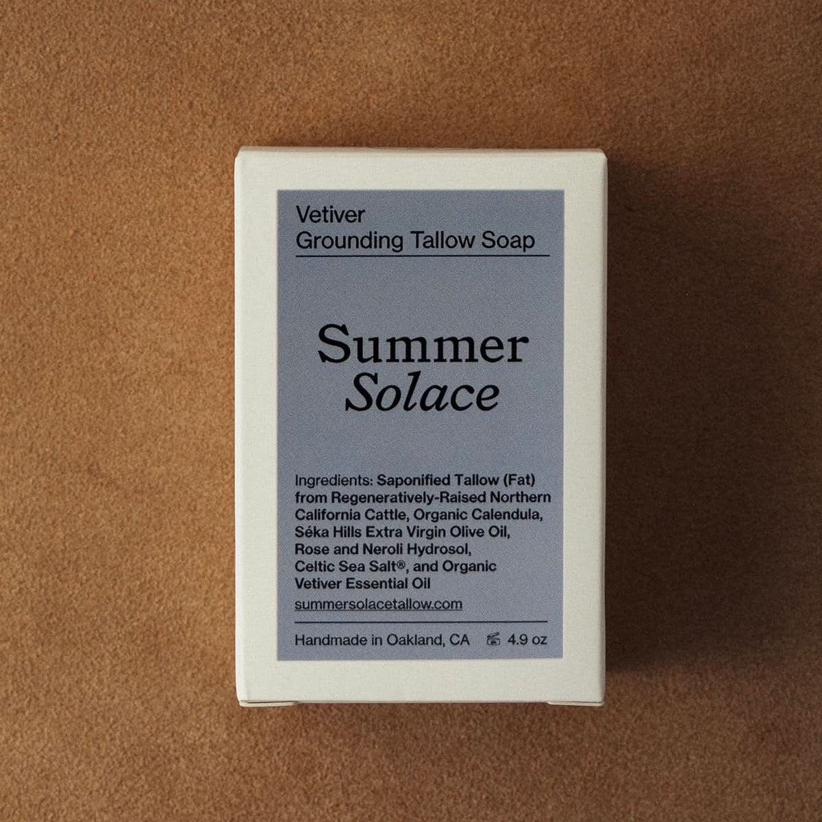Summer Solace Tallow Tallow Soap Vetiver Grounding Soap – Earthy Bar for Calm & Balance