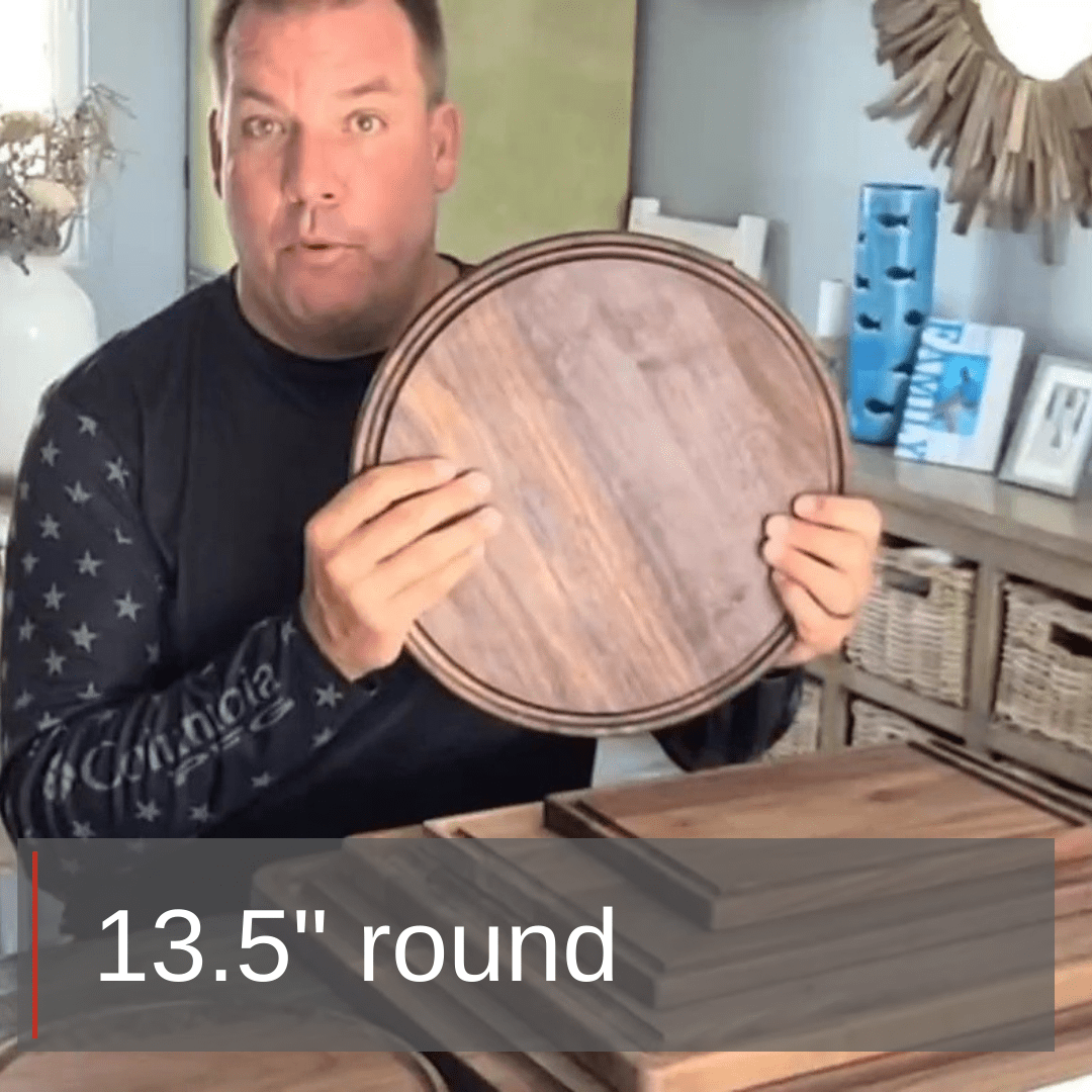 Large Round Walnut Wood Charcuterie Board