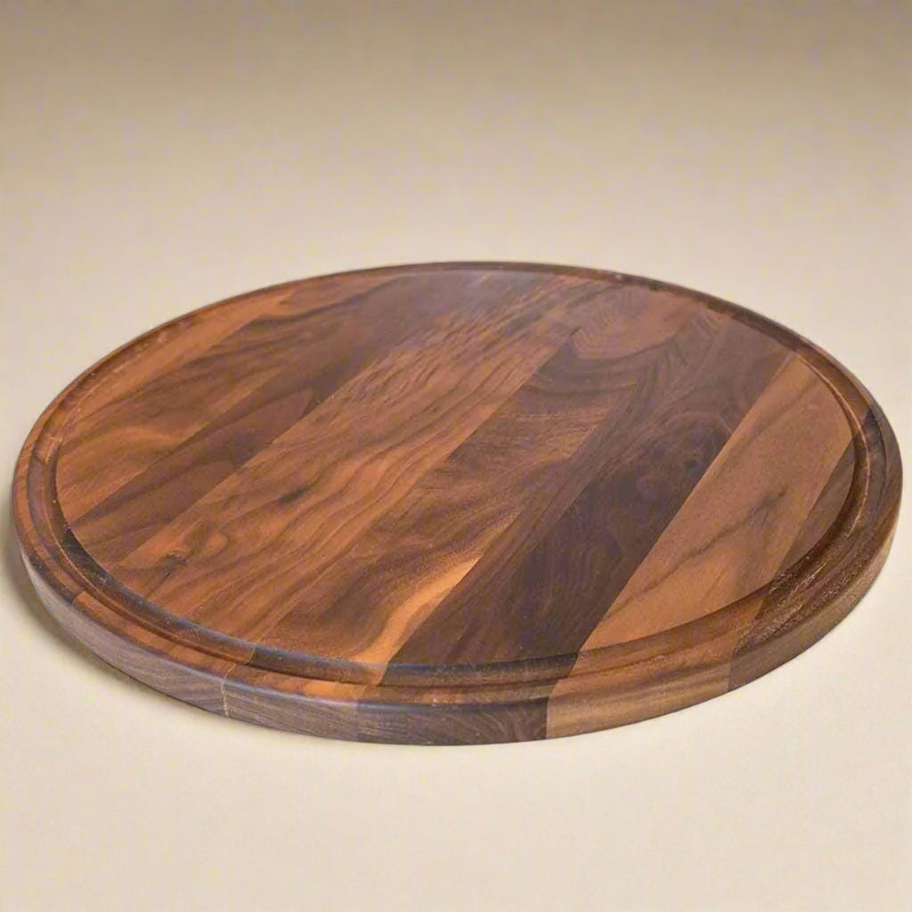 Large Round Walnut Wood Charcuterie Board