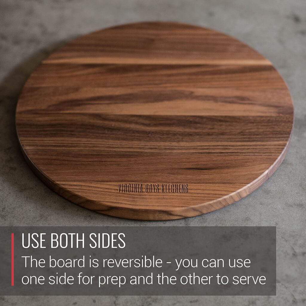 Large Round Walnut Wood Charcuterie Board
