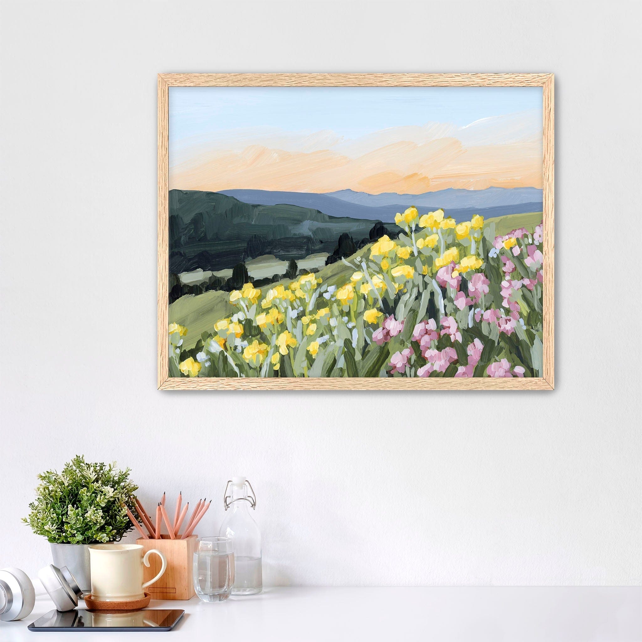 Katie Garrison Art Print Paper Print / 5x7 in / Oak Frame "Wasatch Wildflowers" Art Print
