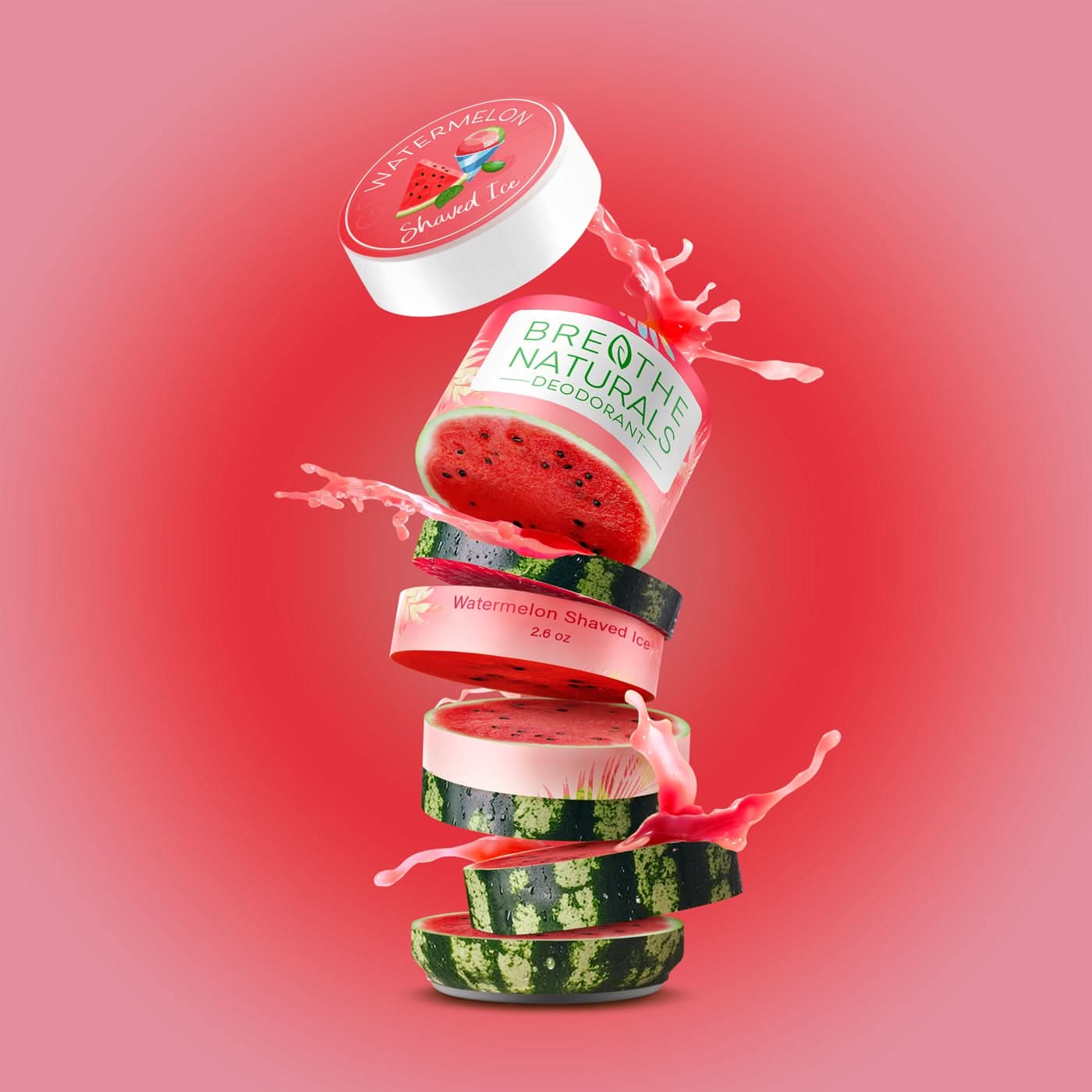 Breathe Naturals Deodorant Watermelon Shaved Ice Deodorant
