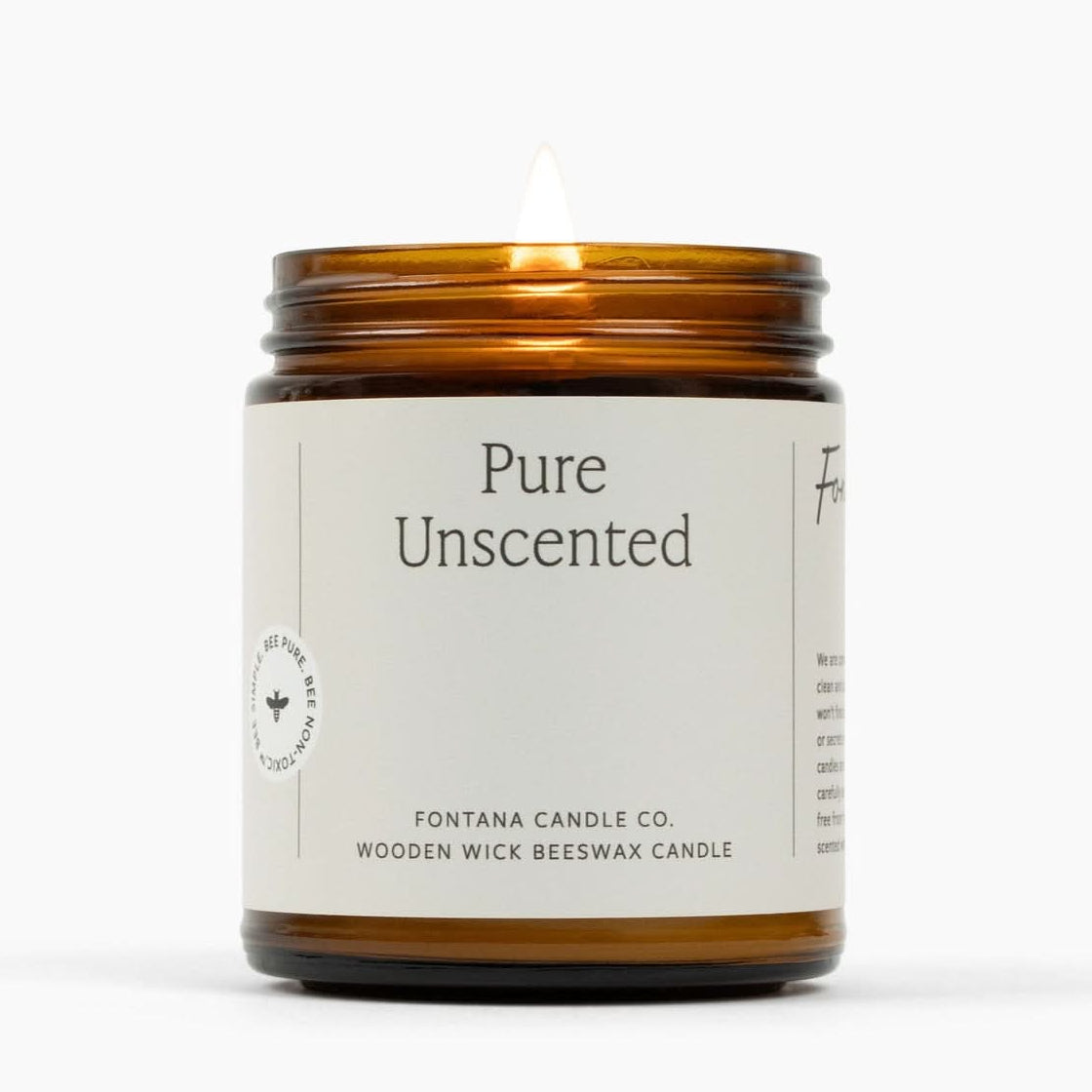 Fontana Candle Co Candles 9 oz Straight Sided Jar Pure Unscented Jar Candle