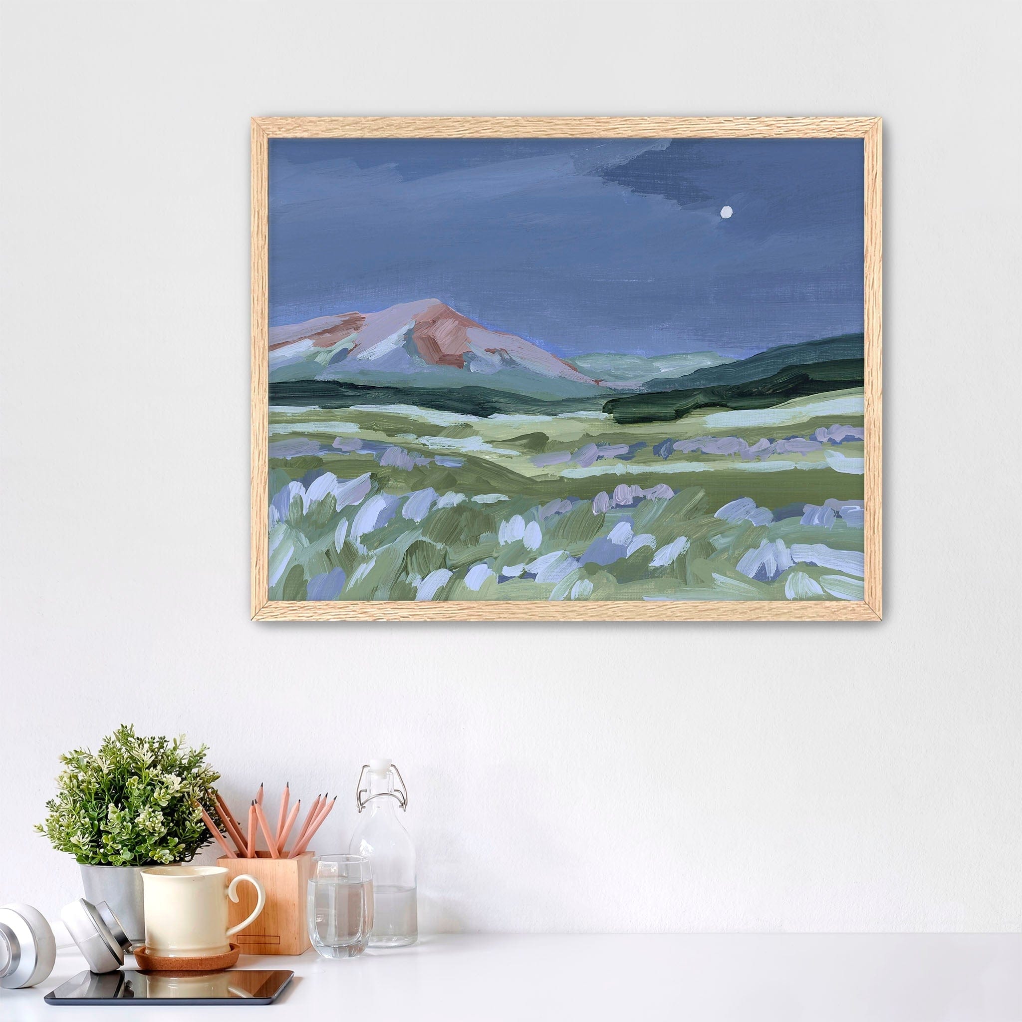 Katie Garrison Art Print Paper Print / 5x7 in / Oak Frame "When the Moon Shines II" Art Print