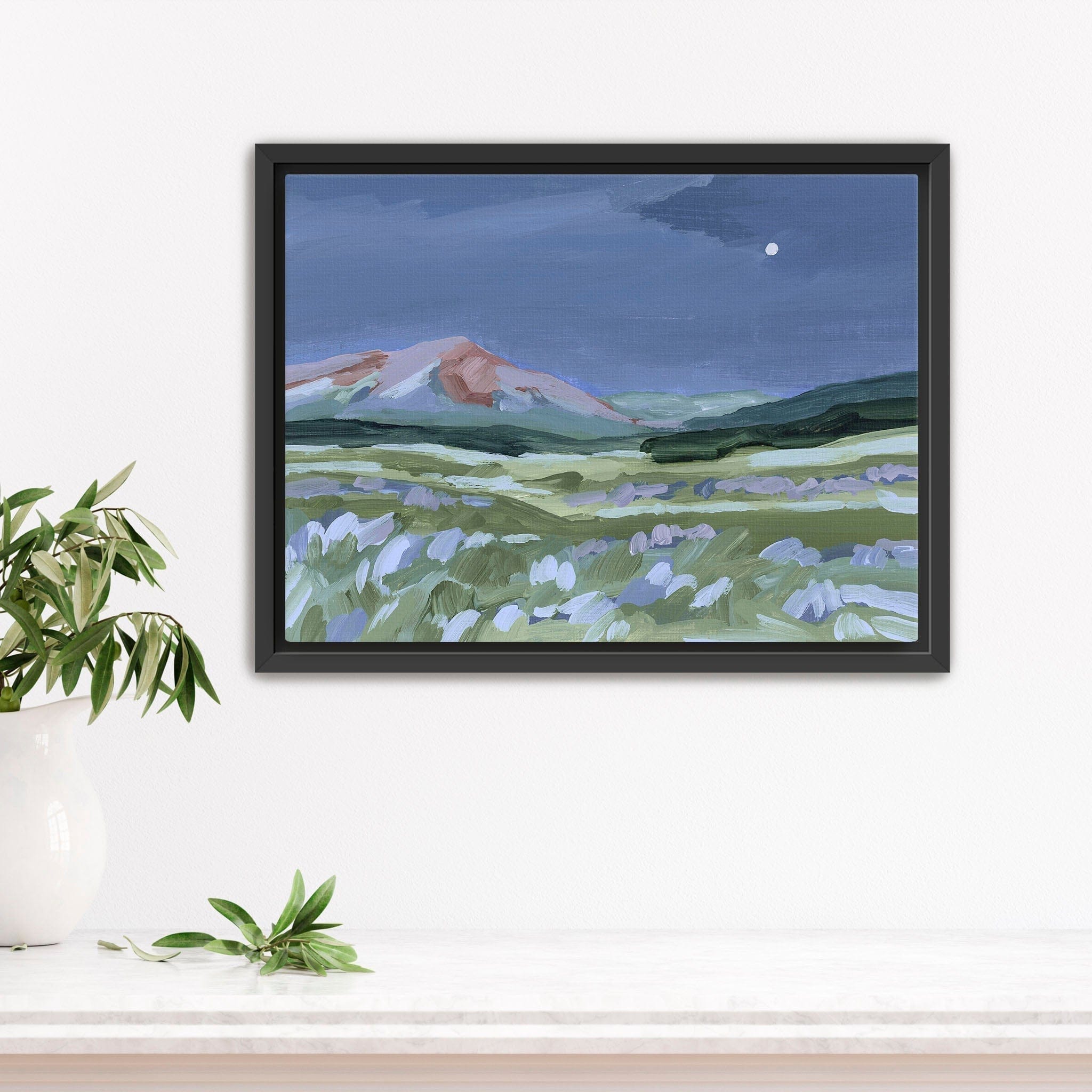 Katie Garrison Art Print Stretched Canvas / 8x10 in / Black Frame "When the Moon Shines II" Art Print