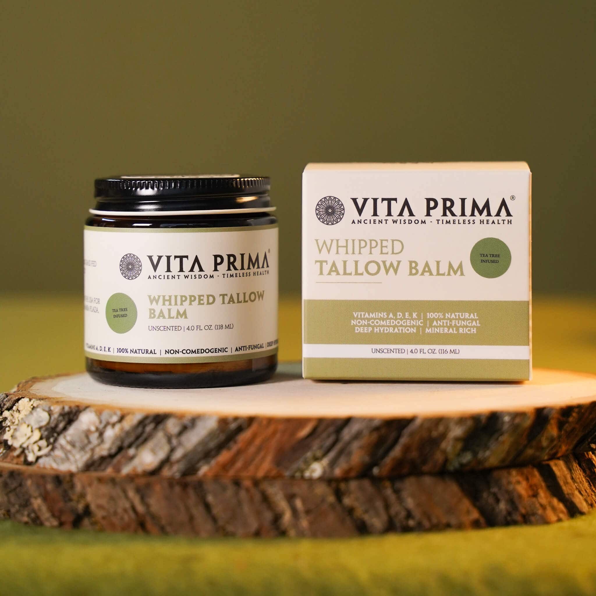 Vita Prima (Unscented Herb Infused) 4 fl. oz. (118 ml) Whipped Tallow Balm