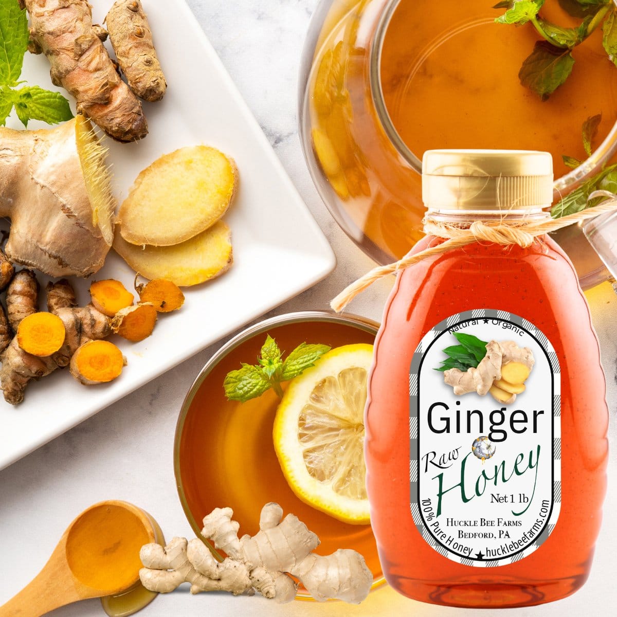 Huckle Bee Farms LLC Honey Ginger Honey: Health-Boosting Flavor from Huckle Bee Farms