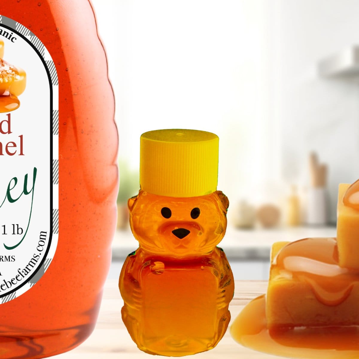 Huckle Bee Farms LLC Honey 2 Oz Sample Size - $3.75 A Fall Favorite Salted Caramel Honey
