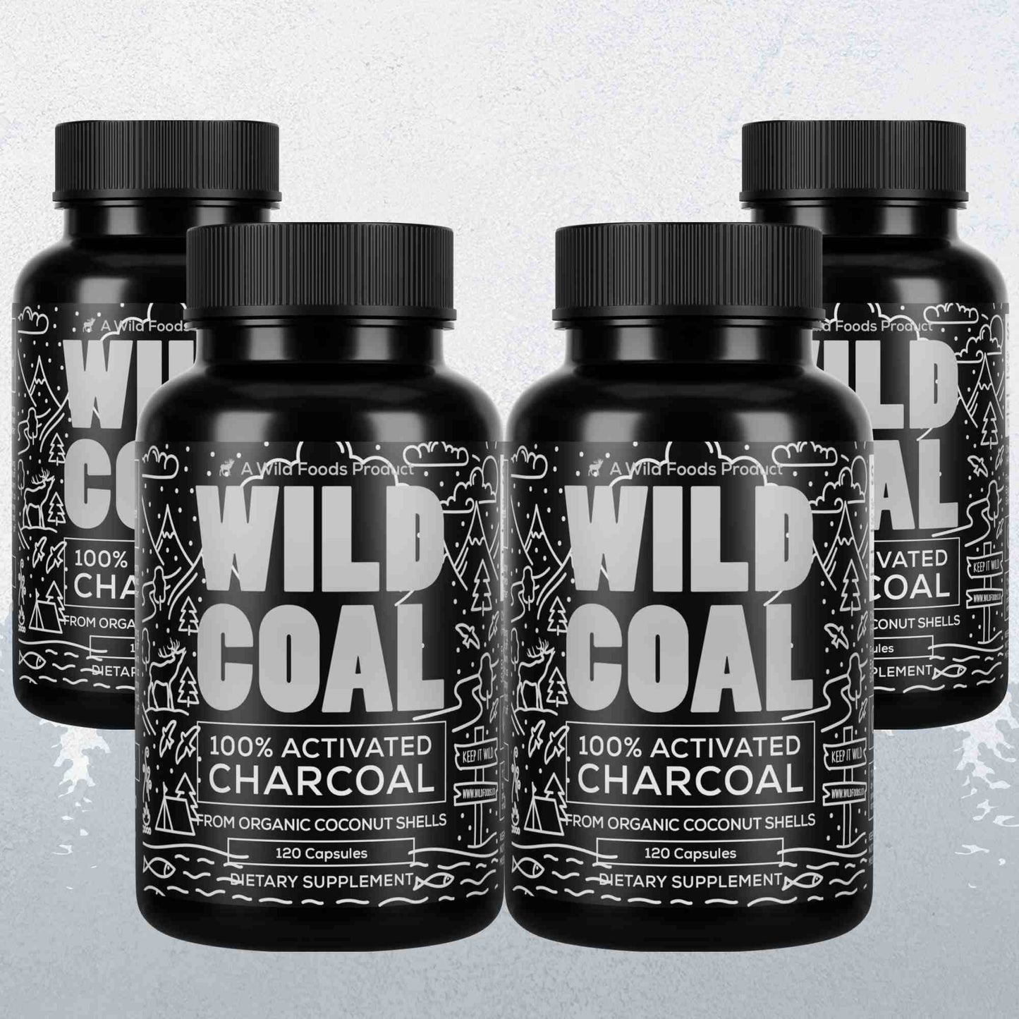Activated Charcoal Capsules, 60 servings - Made from 100% Organic Coconuts - My American Goods