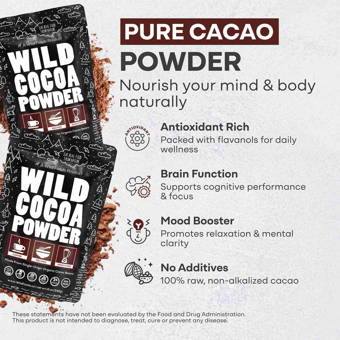 Cocoa Powder, 57 servings - Single-Origin Antioxidant - My American Goods