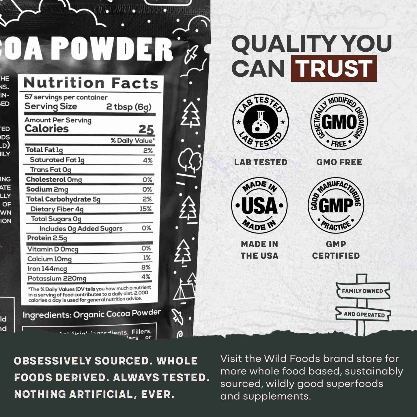 Cocoa Powder, 57 servings - Single-Origin Antioxidant - My American Goods