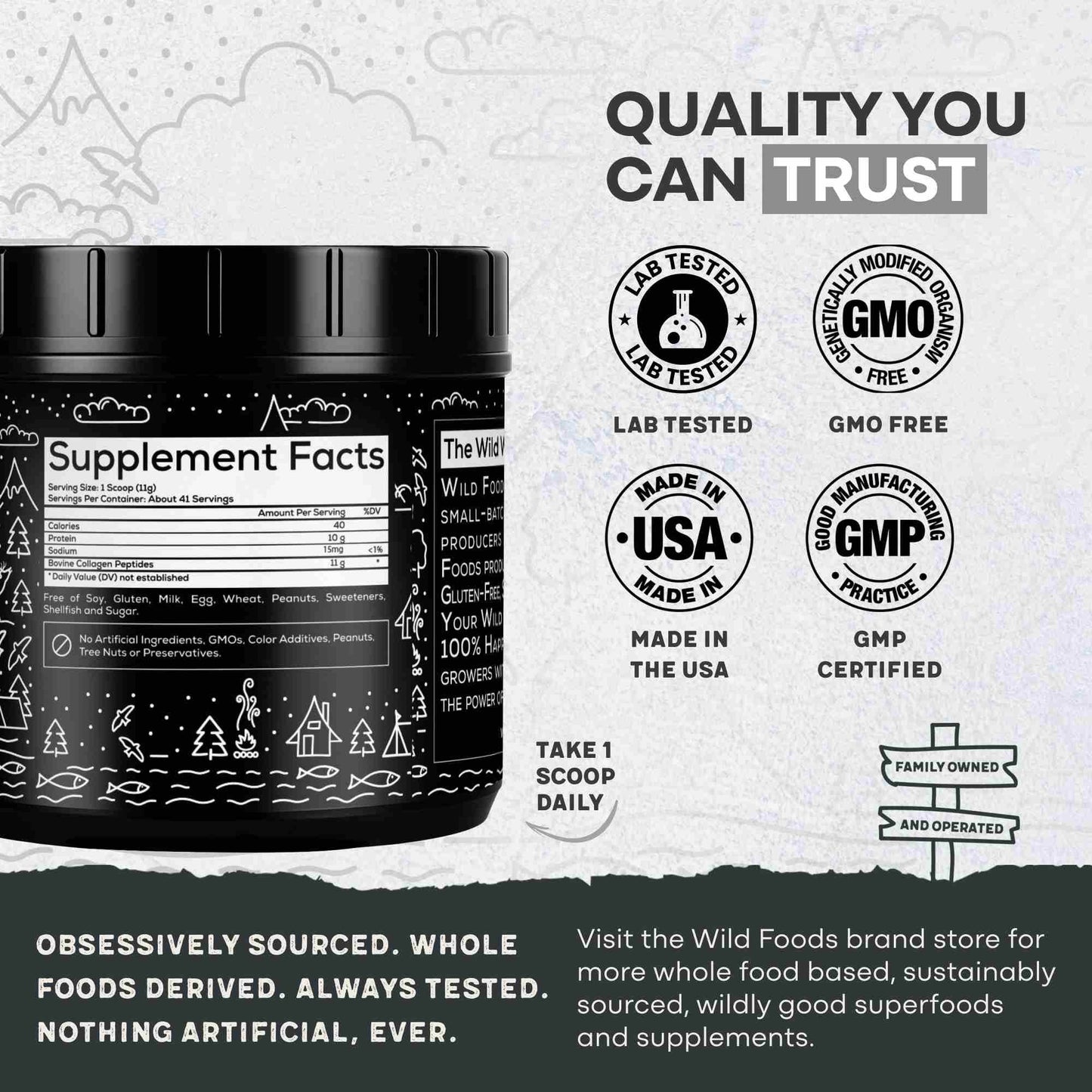 Grass-Fed Collagen Peptides, 41 servings – Skin, Hair & Joint Support Collagen - My American Goods