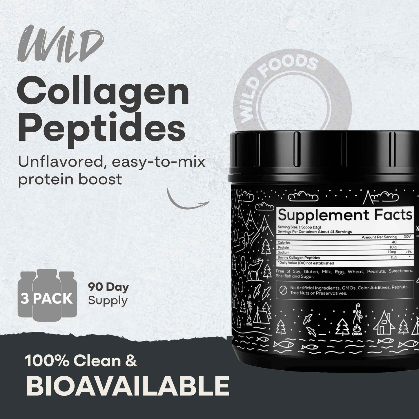 Grass-Fed Collagen Peptides, 41 servings – Skin, Hair & Joint Support Collagen - My American Goods