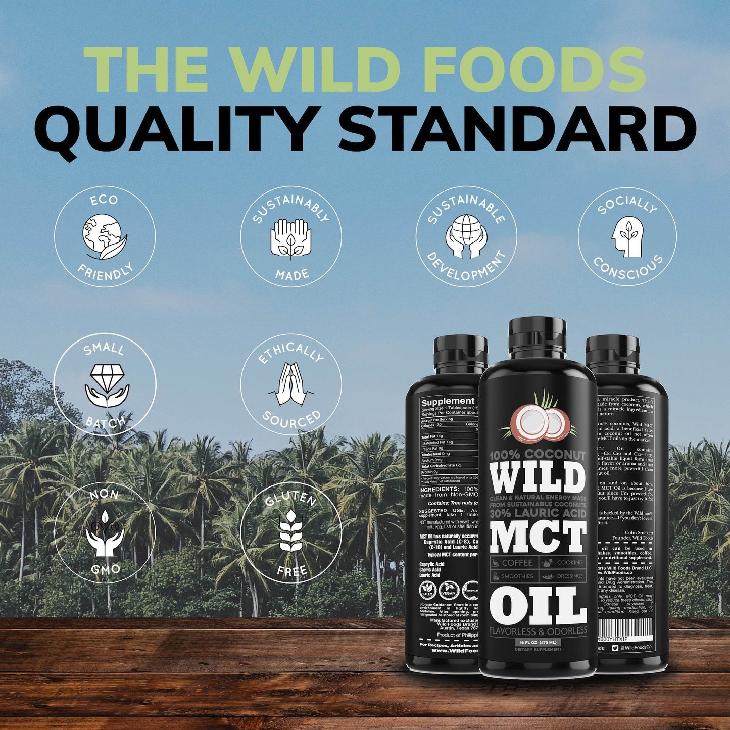 Organic Wild MCT Oil, 63 servings - From 100% Coconuts - My American Goods