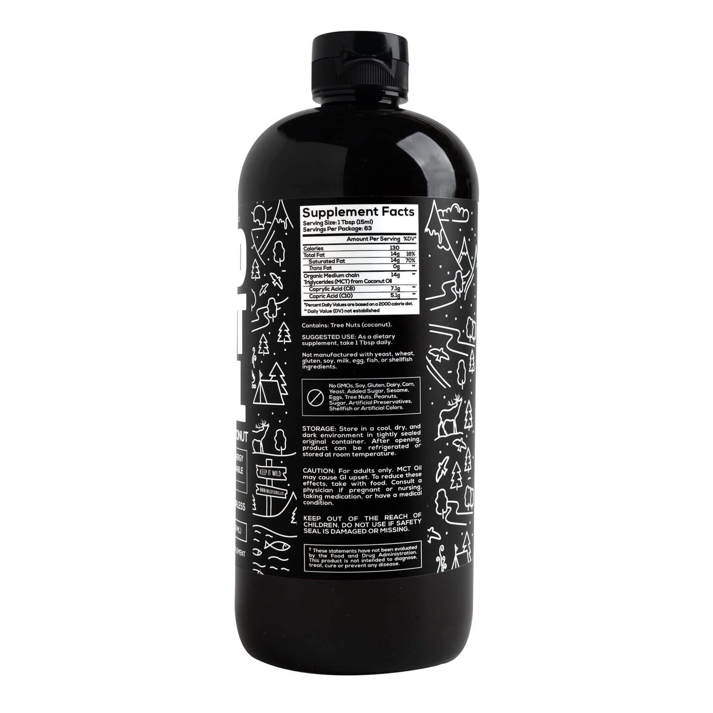 Organic Wild MCT Oil, 63 servings - From 100% Coconuts - My American Goods