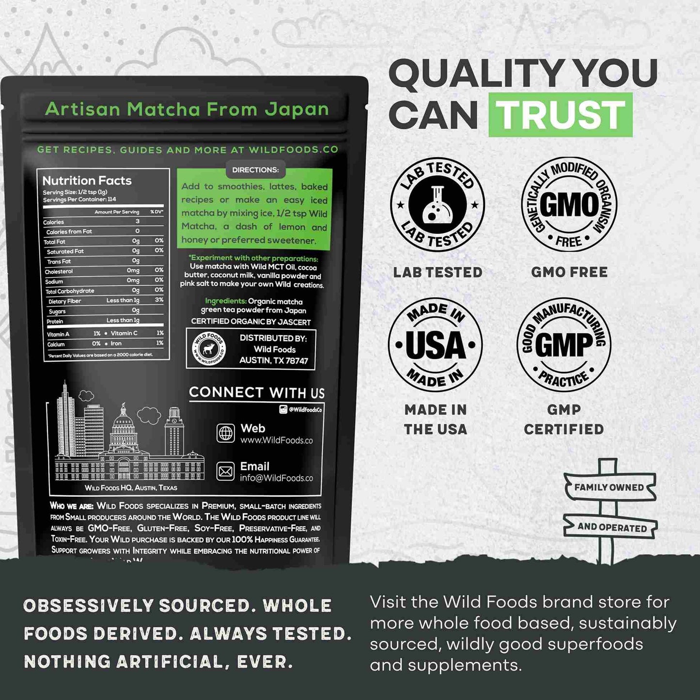 Matcha, 114 servings - Ceremonial Grade, Sustained Energy and Mood Enhancer - My American Goods