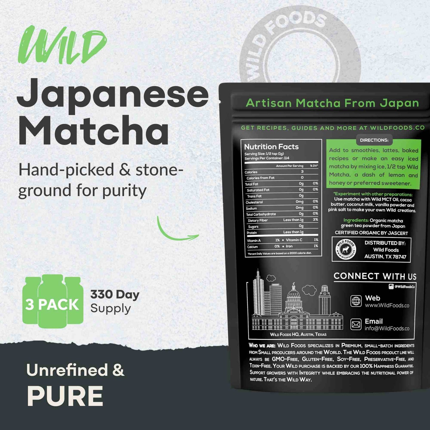 Matcha, 114 servings - Ceremonial Grade, Sustained Energy and Mood Enhancer - My American Goods