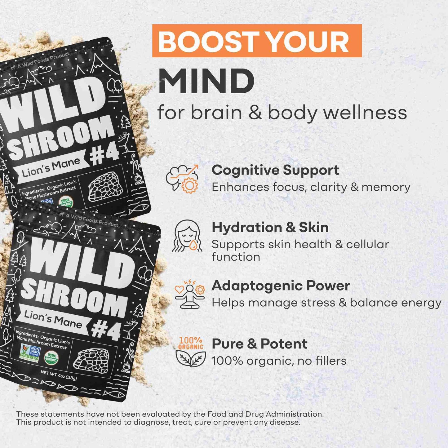 Lion's Mane Mushroom Extract, 78 Servings - Natural Support for Well-being - My American Goods