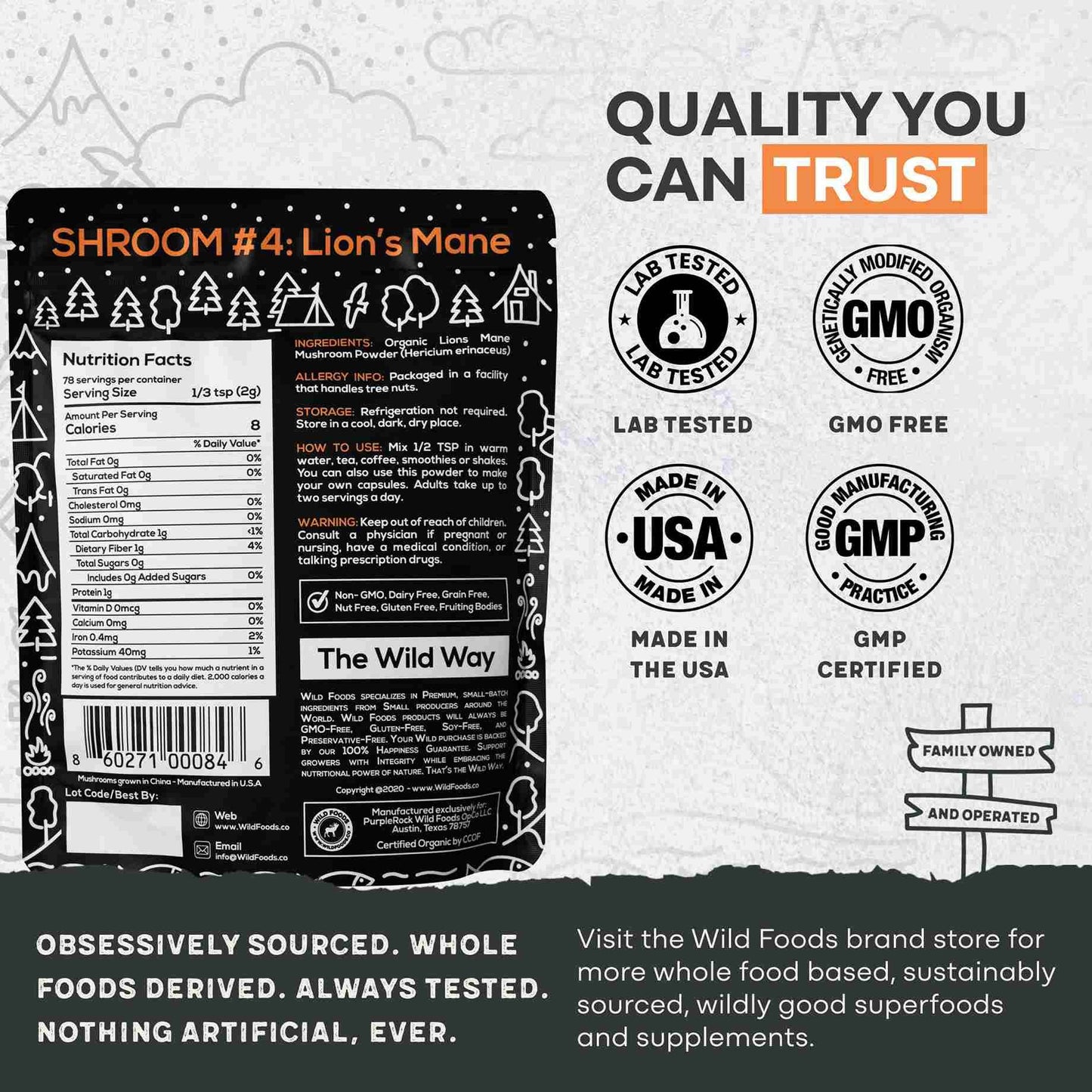 Lion's Mane Mushroom Extract, 78 Servings - Natural Support for Well-being - My American Goods