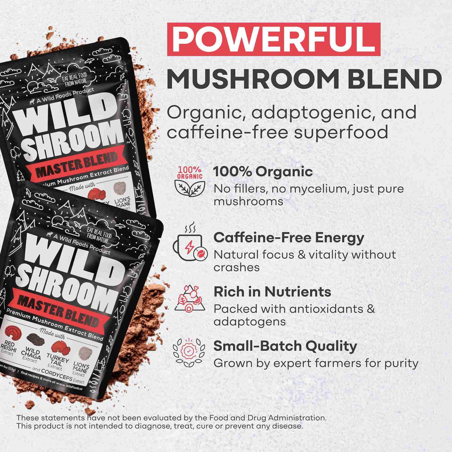 Master Mushrooms Blend, 110 servings – Immune Boosting Adaptogenic Mushrooms - My American Goods