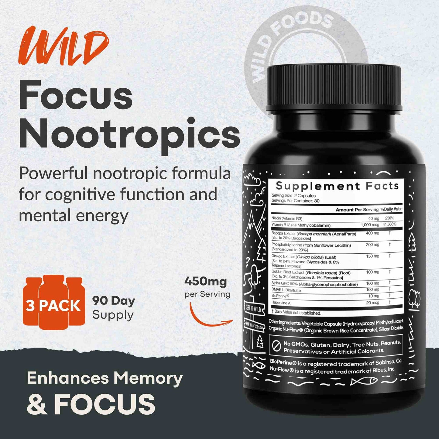 Focus Nootropic Blend | 30 Servings - My American Goods