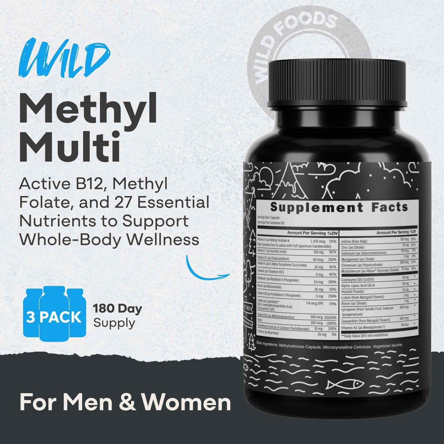 Wild Foods Methyl Multi: High-Quality Methylated Multivitamin - My American Goods