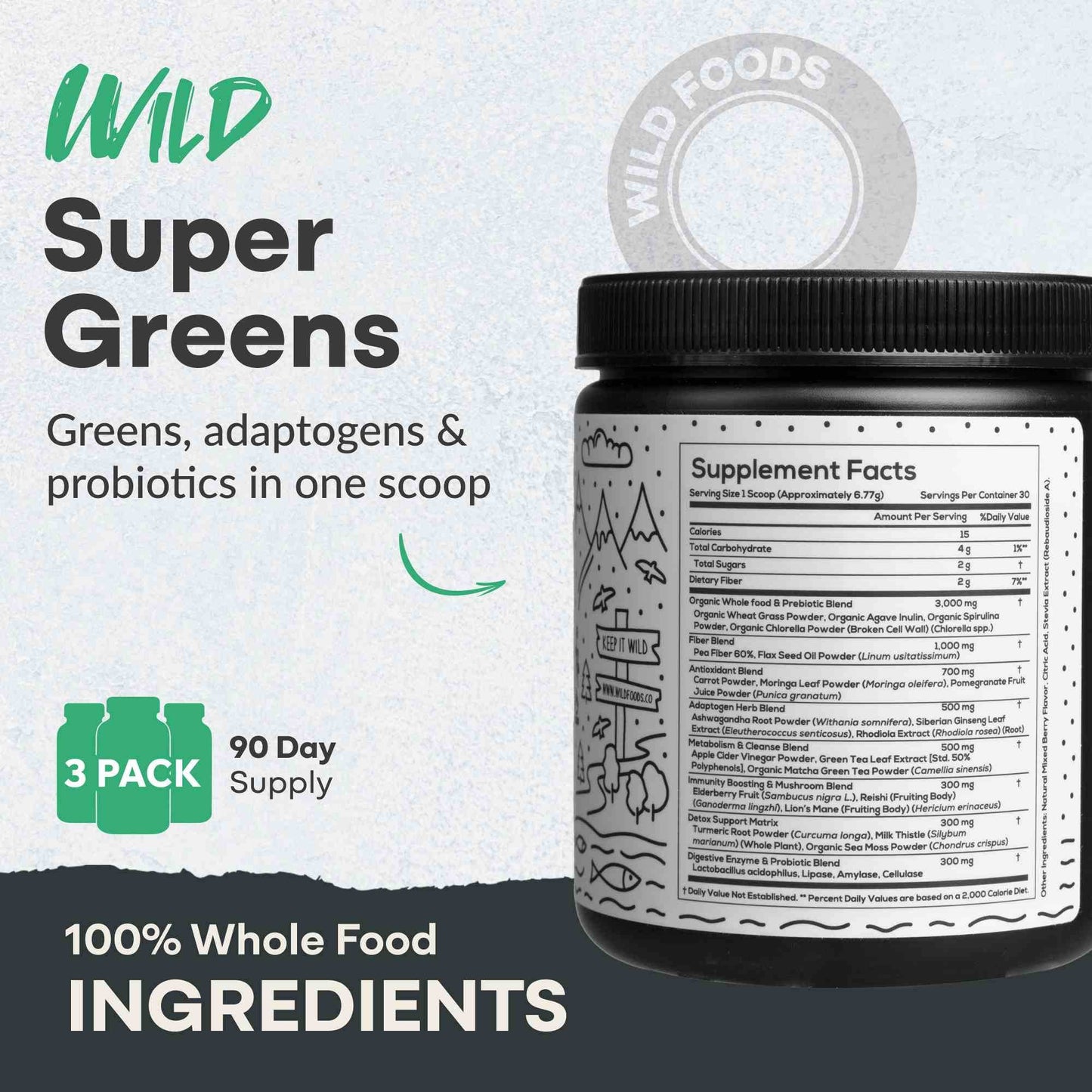 Super Greens, 30 servings – Nutrient-Dense Superfood Greens for Immunity - My American Goods