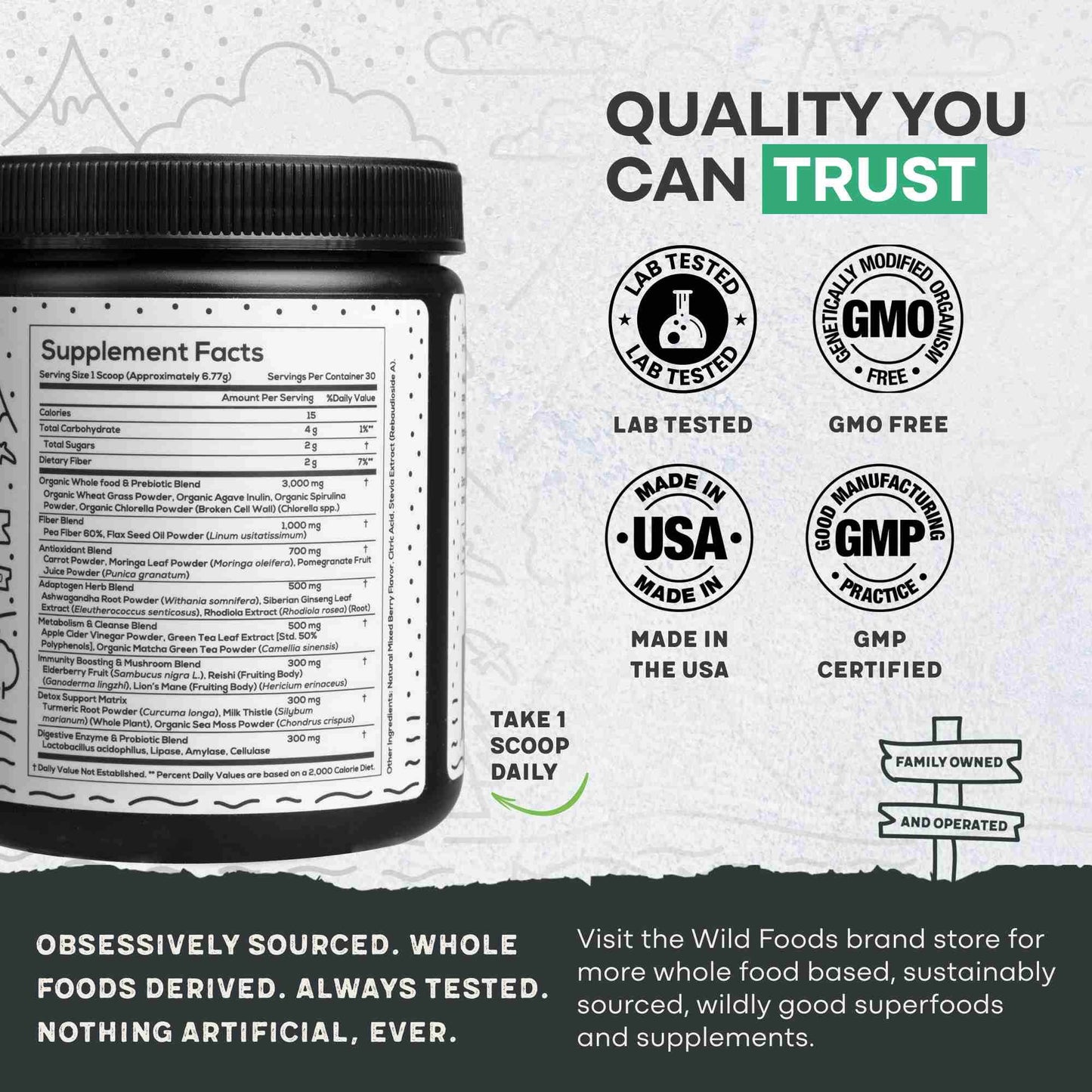 Super Greens, 30 servings – Nutrient-Dense Superfood Greens for Immunity - My American Goods